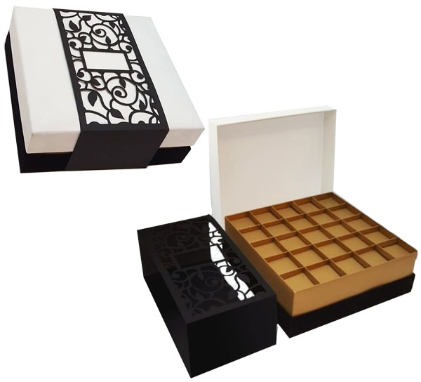 Arabic design grey board gift boxes