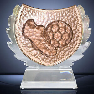 Casted Crystal Football trophy