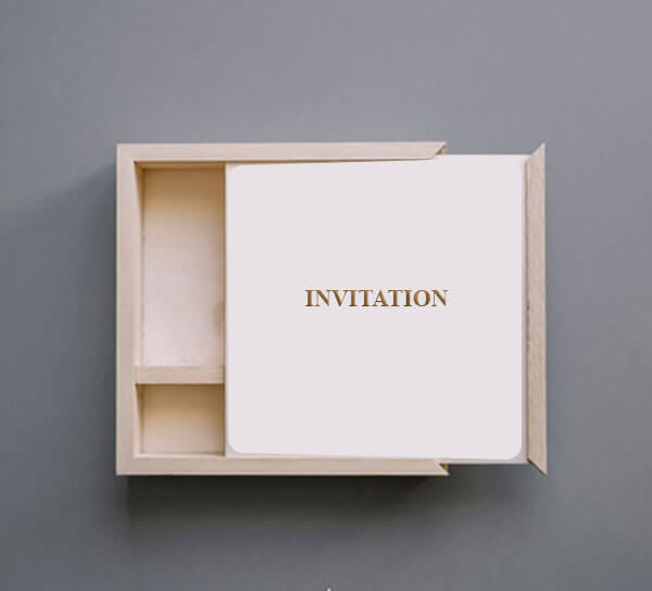 Wooden wedding invitation boxes