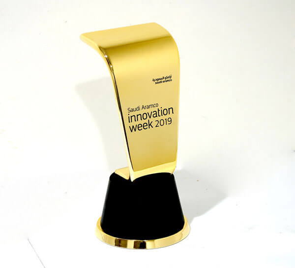 gold plated innovation award in resin