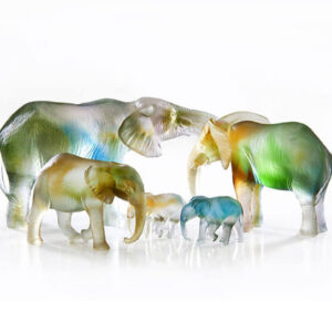 Crystal elephant figurines