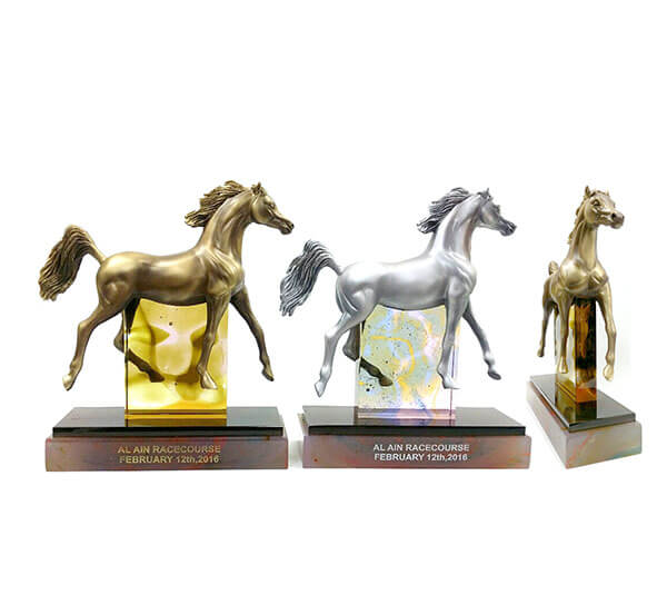 Die cast resin horse awards